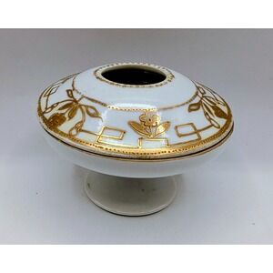 Noritake Nippon Hand Painted Gold Moriage Porcelain Hair Receiver Antique Set